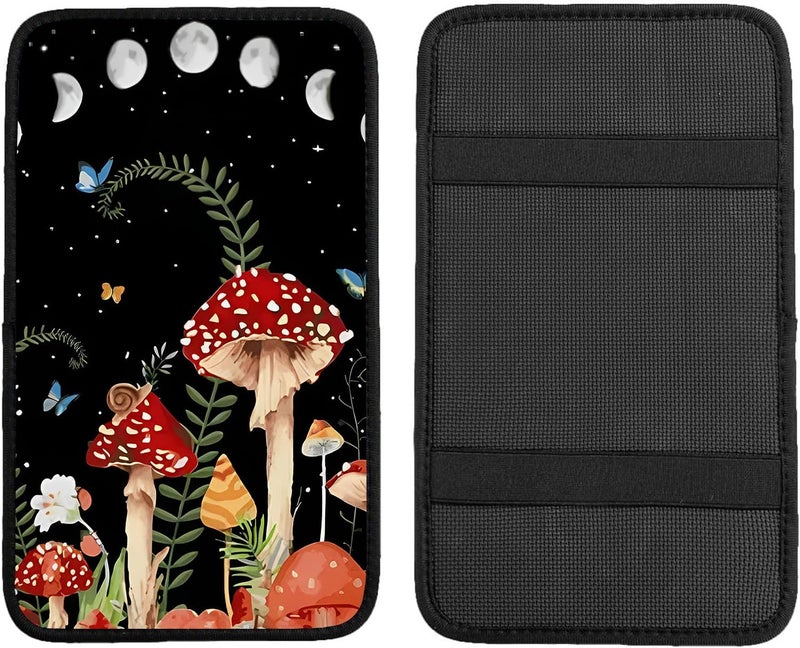 Adastrah Red Mushroom Auto Center Console Pad,Soft Waterproof Car Center Console Cover Auto Armrest Seat Box Cover Protector for Most Vehicle SUV Truck Car - Image 4